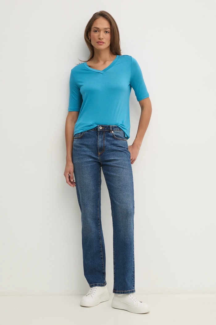 Тениска United Colors of Benetton 3Z12D401G син AW25