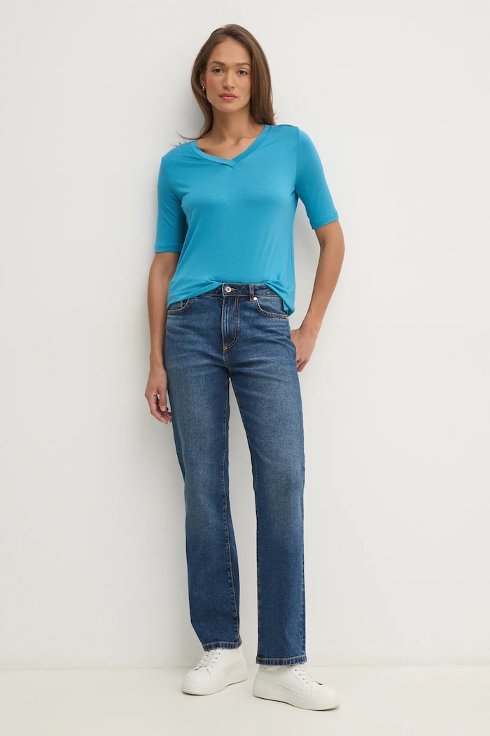 Тениска United Colors of Benetton 3Z12D401G син AW25