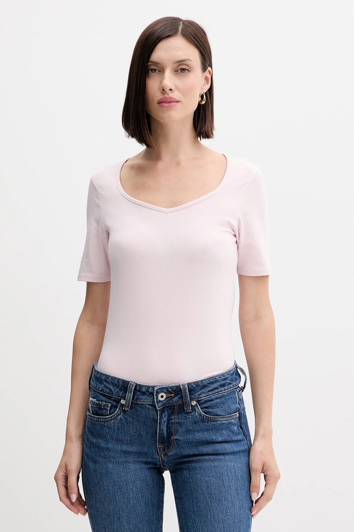 United Colors of Benetton t-shirt różowy 3FJHD401P