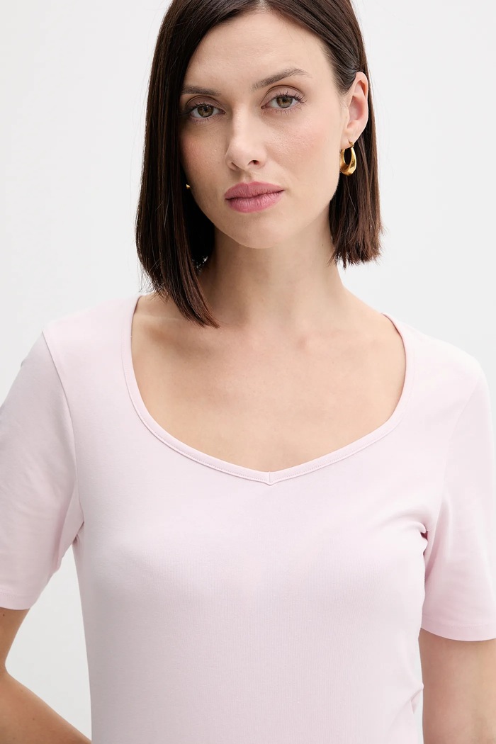 United Colors of Benetton t-shirt różowy 3FJHD401P