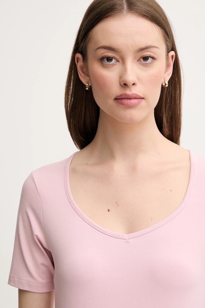 United Colors of Benetton t-shirt różowy 3FJHD401P