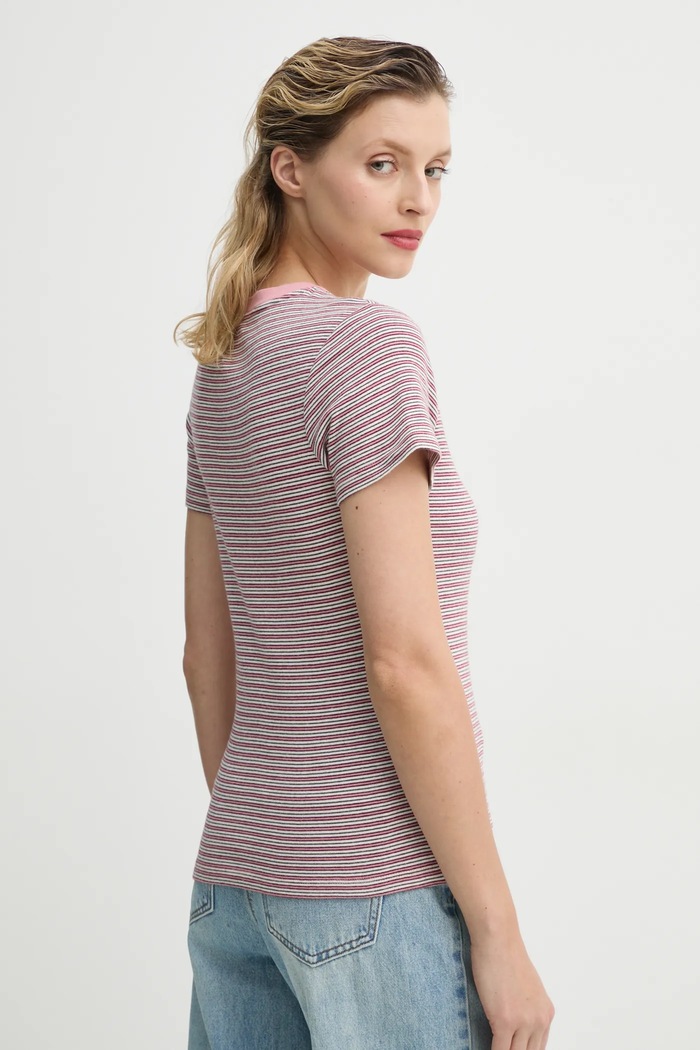 Levi's t-shirt bawełniany ESSENTIAL HM SS TEE 000KK.0007 różowy SS25