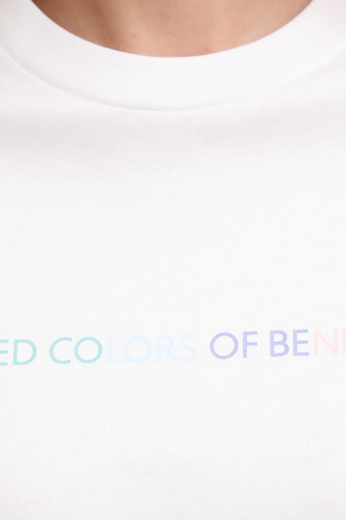 United Colors of Benetton t-shirt bawełniany 3BL0D109D biały