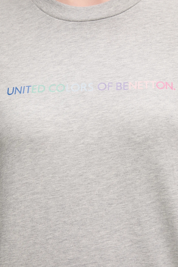 United Colors of Benetton pamut póló szürke 3BL0D109D