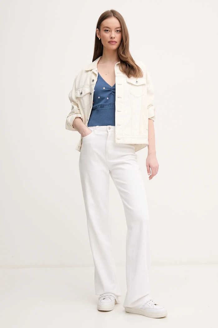 Pamučni top United Colors of Benetton 10C1EH01A mornarsko plava SS25