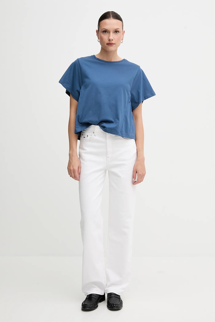 Bavlnené tričko United Colors of Benetton 3U53D109U modrá SS25