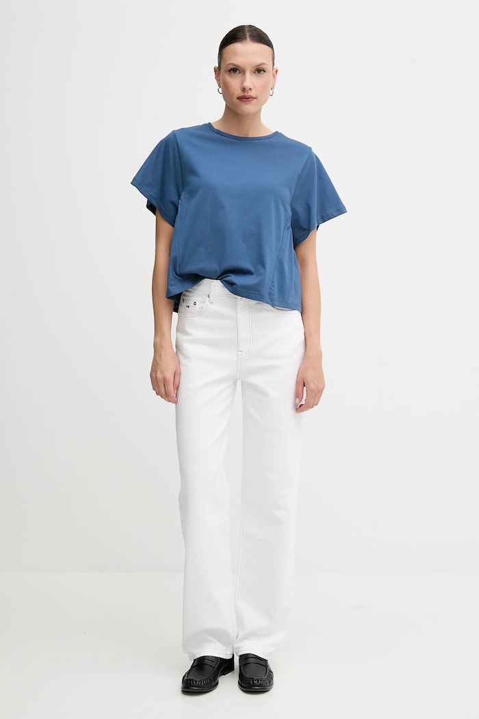 Bavlnené tričko United Colors of Benetton 3U53D109U modrá SS25