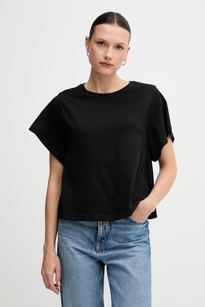 United Colors of Benetton t-shirt bawełniany bawełna czarny 3U53D109U