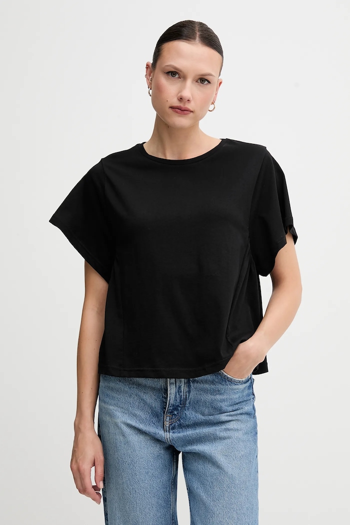 United Colors of Benetton t-shirt bawełniany bawełna czarny 3U53D109U