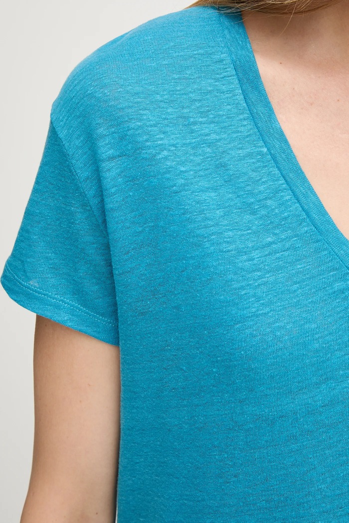 Λευκό μπλουζάκι United Colors of Benetton 37UJD401Q μπλε