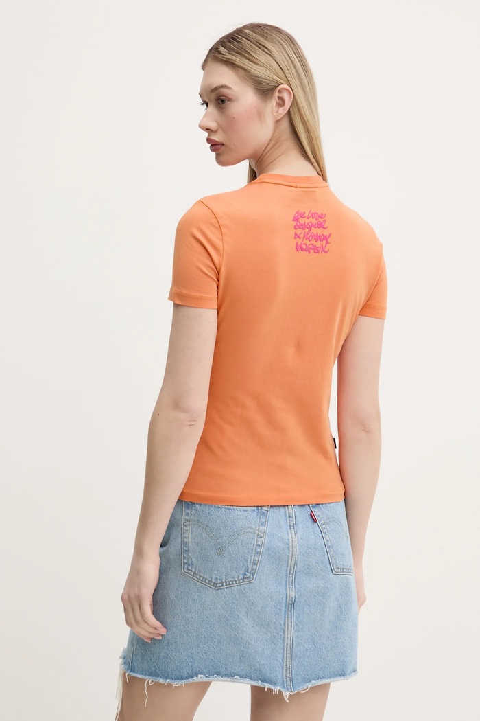 Oblečenie Tričko Desigual BOTANICAL LA 25SWTK48 oranžová