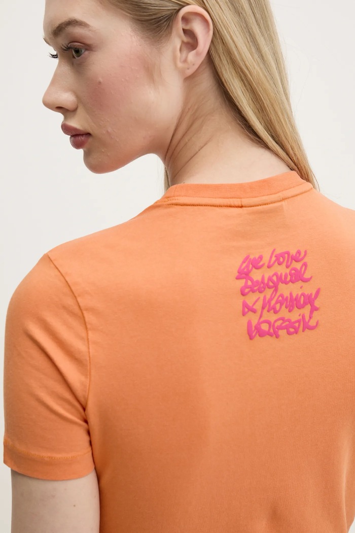 Tričko Desigual BOTANICAL LA 25SWTK48 oranžová