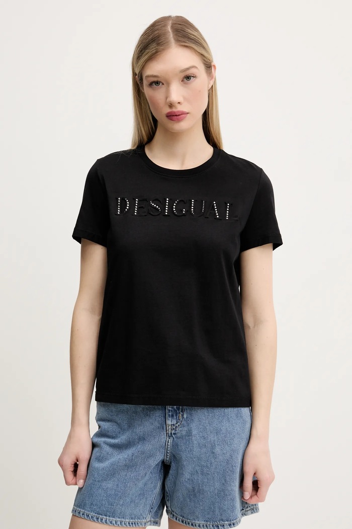 Desigual t-shirt in cotone BRANDY nero 25SWTK17