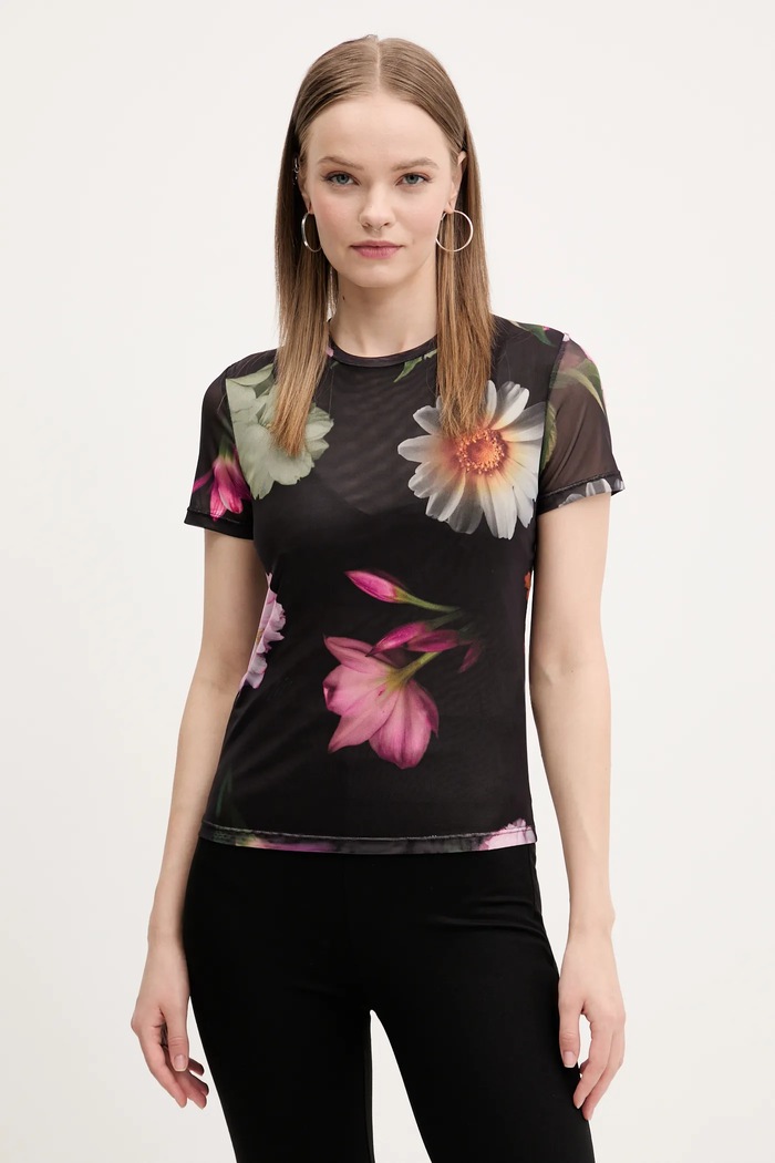 Tričko Desigual DES MOINES slim čierna 25SWTK88