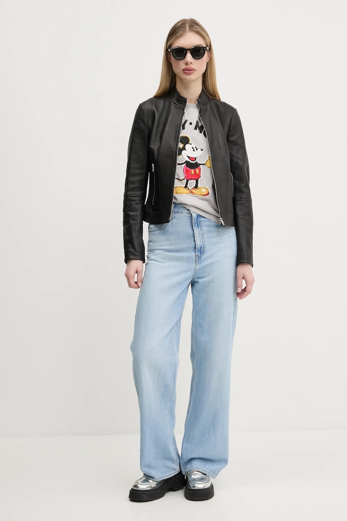 Desigual tricou din bumbac MICKEY MOUSE 25SWTKAI gri SS25