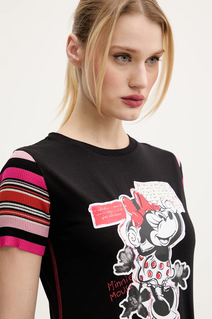 Tričko Desigual MINNIE čierna 25SWTK39