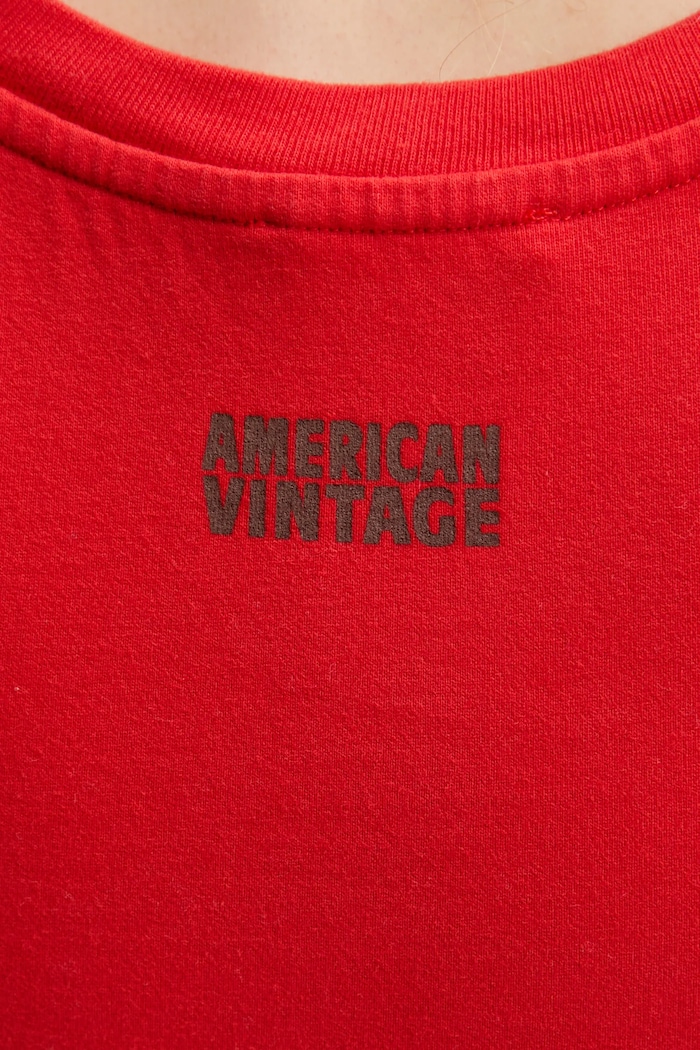 American Vintage top din bumbac FAZ01AE25 rosu