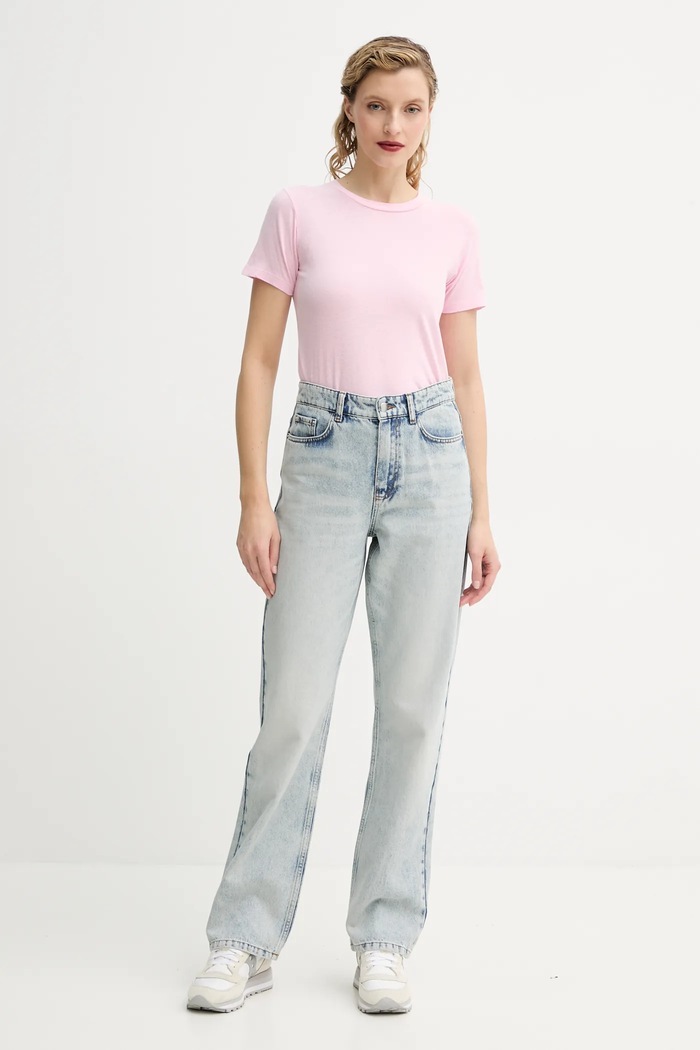American Vintage tricou din bumbac GAMI21E25 roz SS25