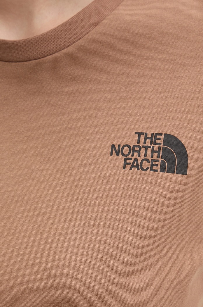 Βαμβακερό μπλουζάκι The North Face Box Relaxed NF0A87NK6E11 καφέ