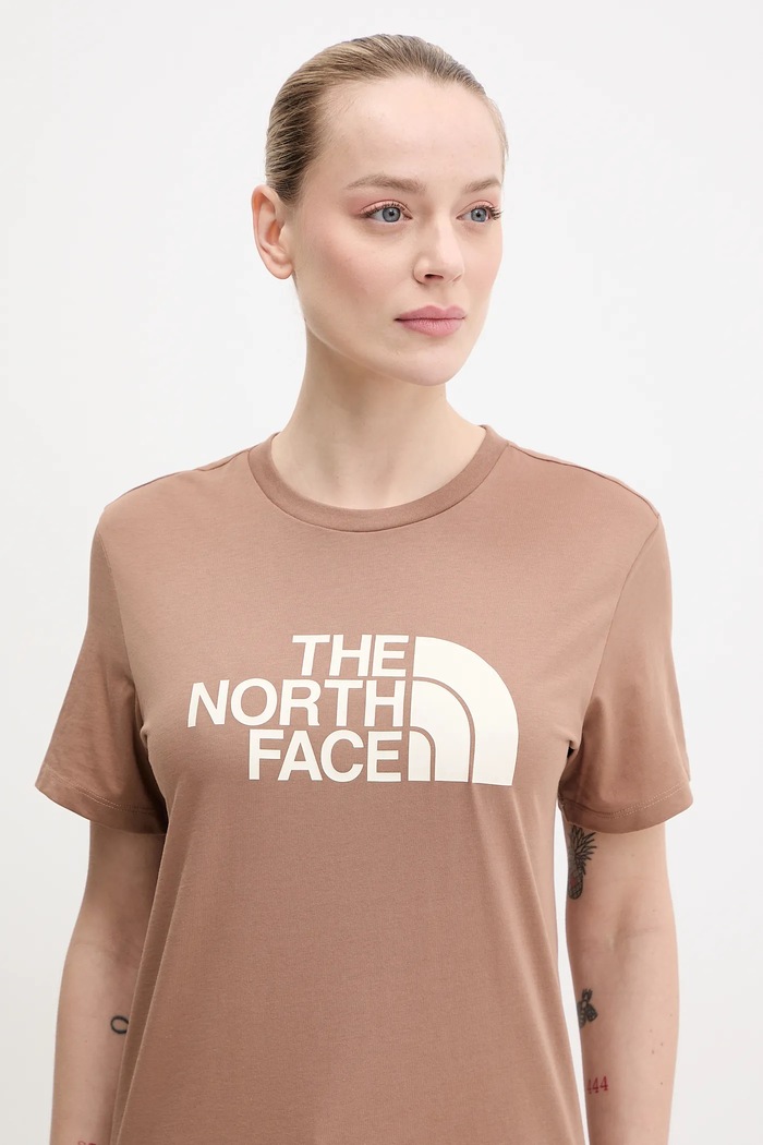 Tričko The North Face Relaxed Easy hnědá NF0A8A6GAIA1