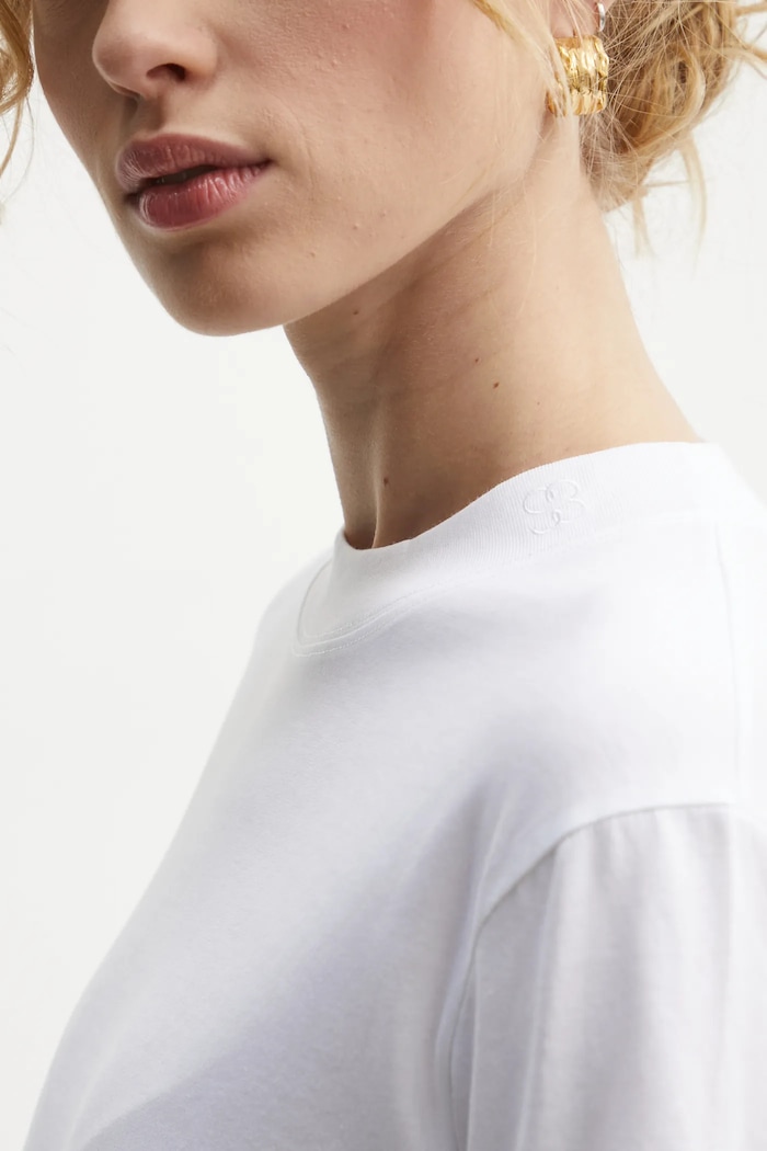 Βαμβακερό μπλουζάκι Filippa K Filippa K 30611.FK λευκό