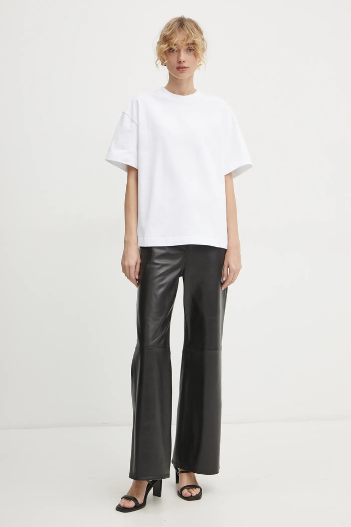 Bavlněné tričko Filippa K 30648.FK bílá SS25