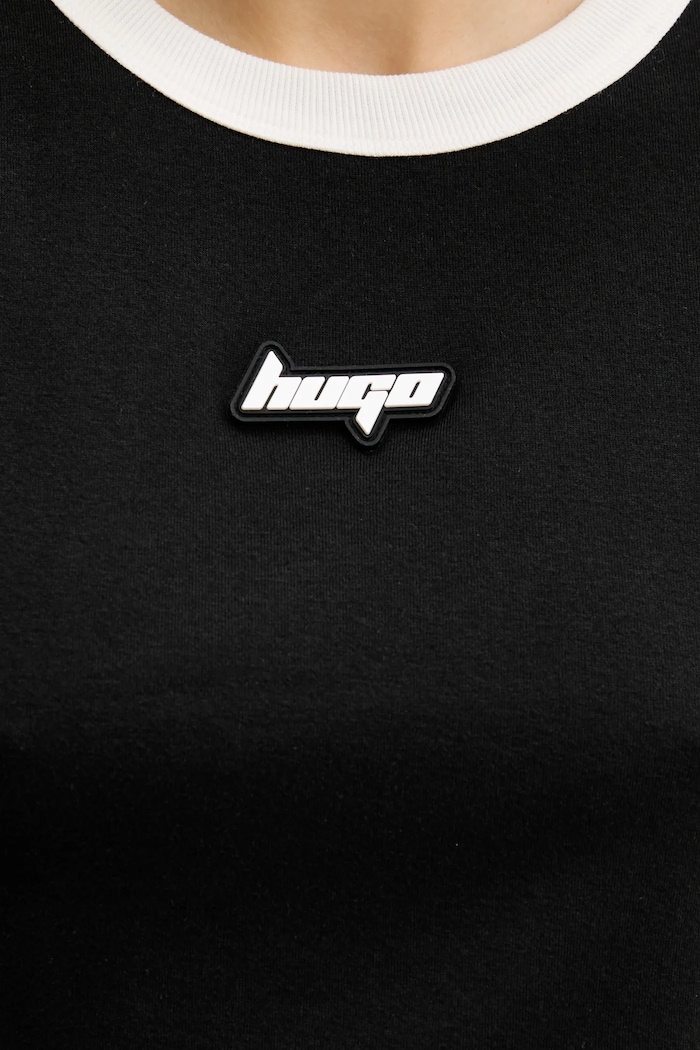 Bavlnené tričko Hugo Blue 50537476 čierna