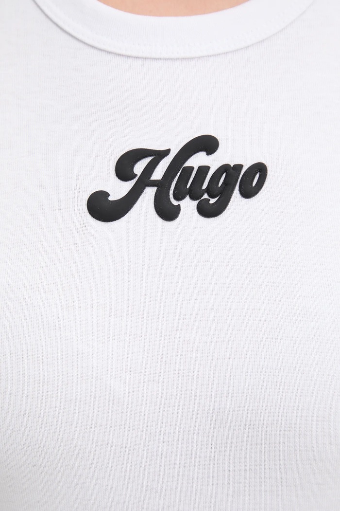 Хлопковая футболка HUGO Delanor_2 50539132 белый