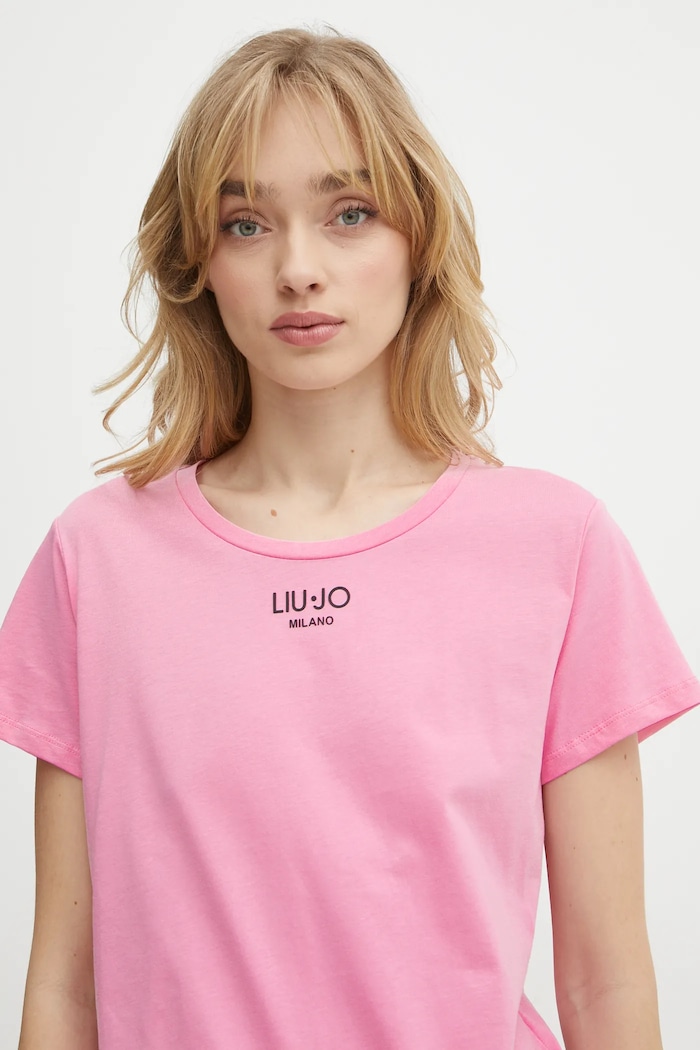 Liu Jo tricou din bumbac roz TA5170.JS923