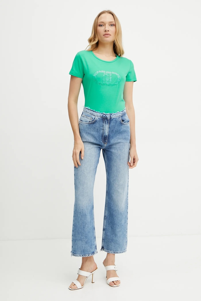 Liu Jo t-shirt TA5173.JS003 turkusowy SS25