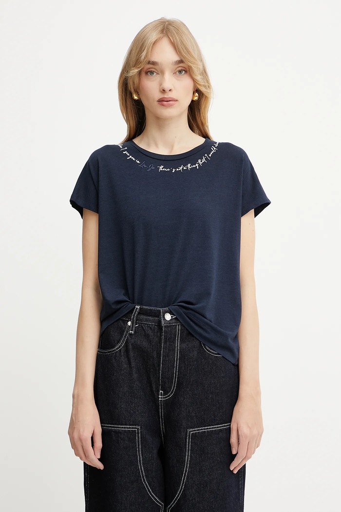 Liu Jo tricou imprimeu bleumarin TA5268.JS005