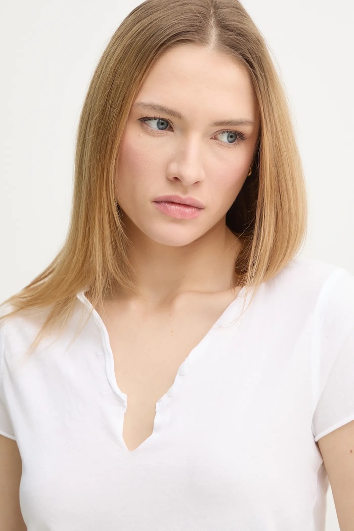 Βαμβακερό μπλουζάκι ZADIG&VOLTAIRE λευκό JWTN00447.21S.101