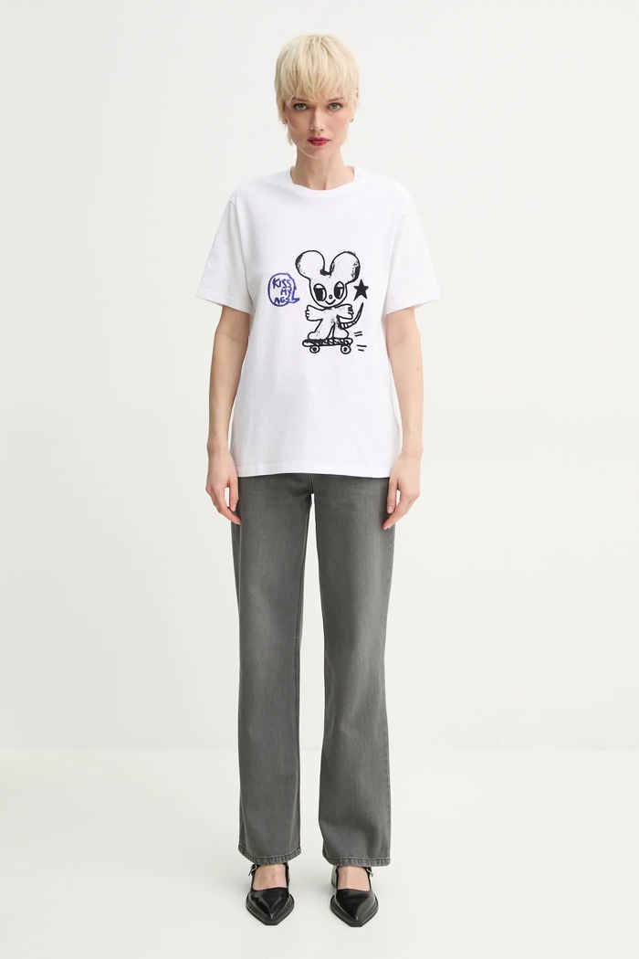 Bavlněné tričko ZADIG&VOLTAIRE JWTS02734.107 bílá SS25