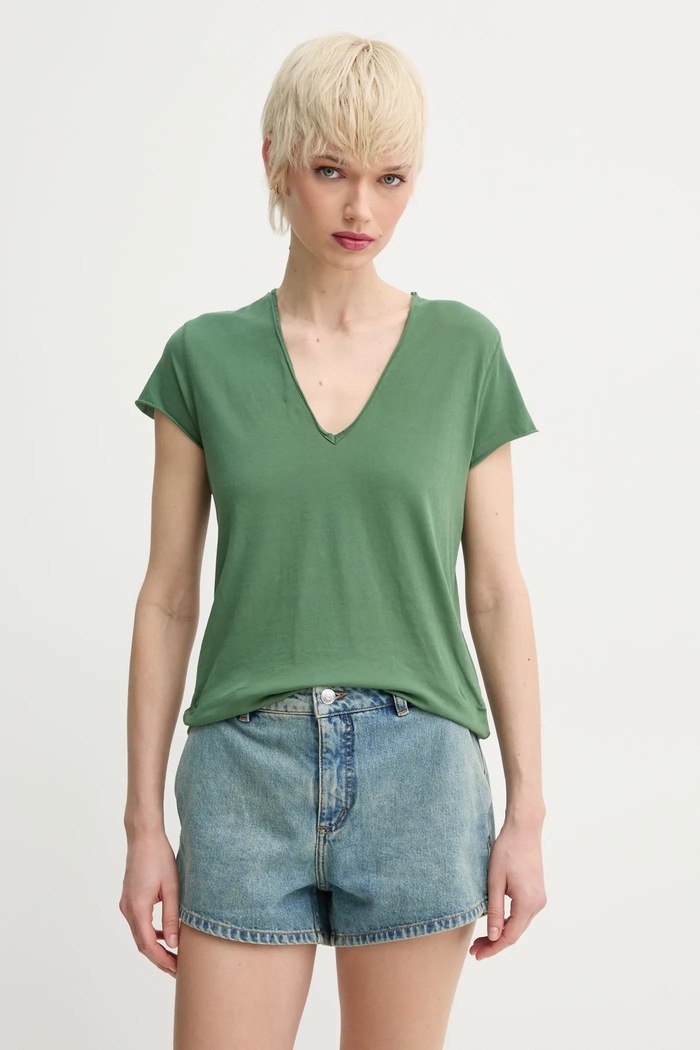 Oblečení Bavlněné tričko ZADIG&VOLTAIRE JWTS02786.330 zelená