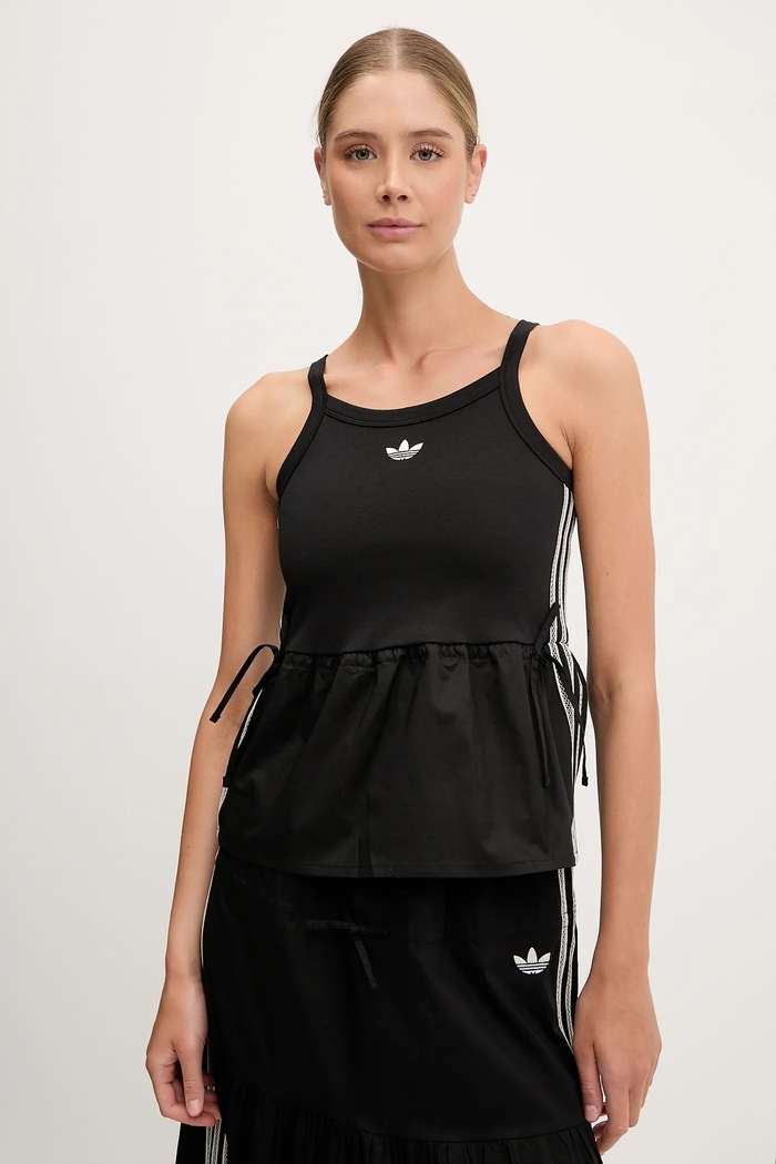 Top adidas Originals Top απλικέ μαύρο KC0764