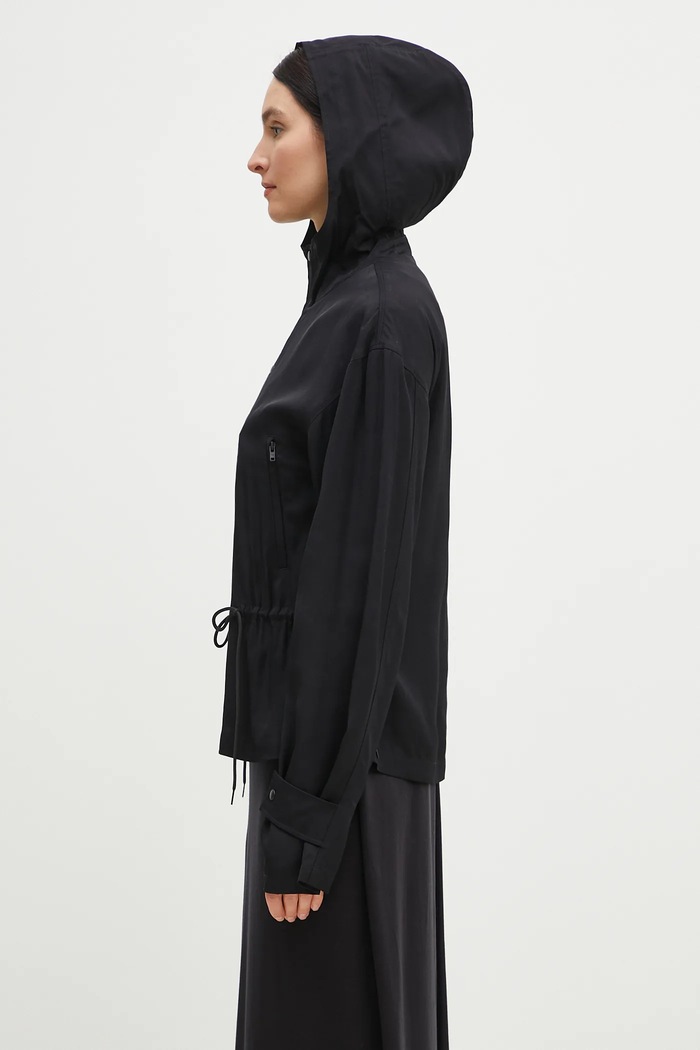 Y-3 parka Rayon Twill Hooded Top JD1760 czarny SS25
