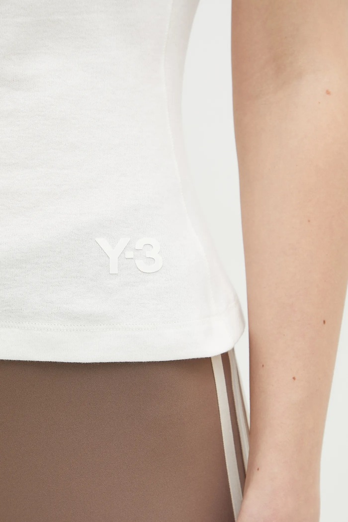 Бавовняний топ Y-3 Fitted Tank Top білий JM7856