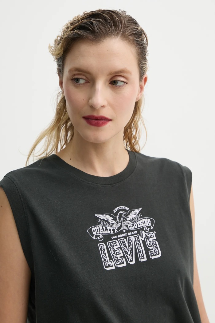Bombažen top Levi's GR BOXY TANK siva 001MW