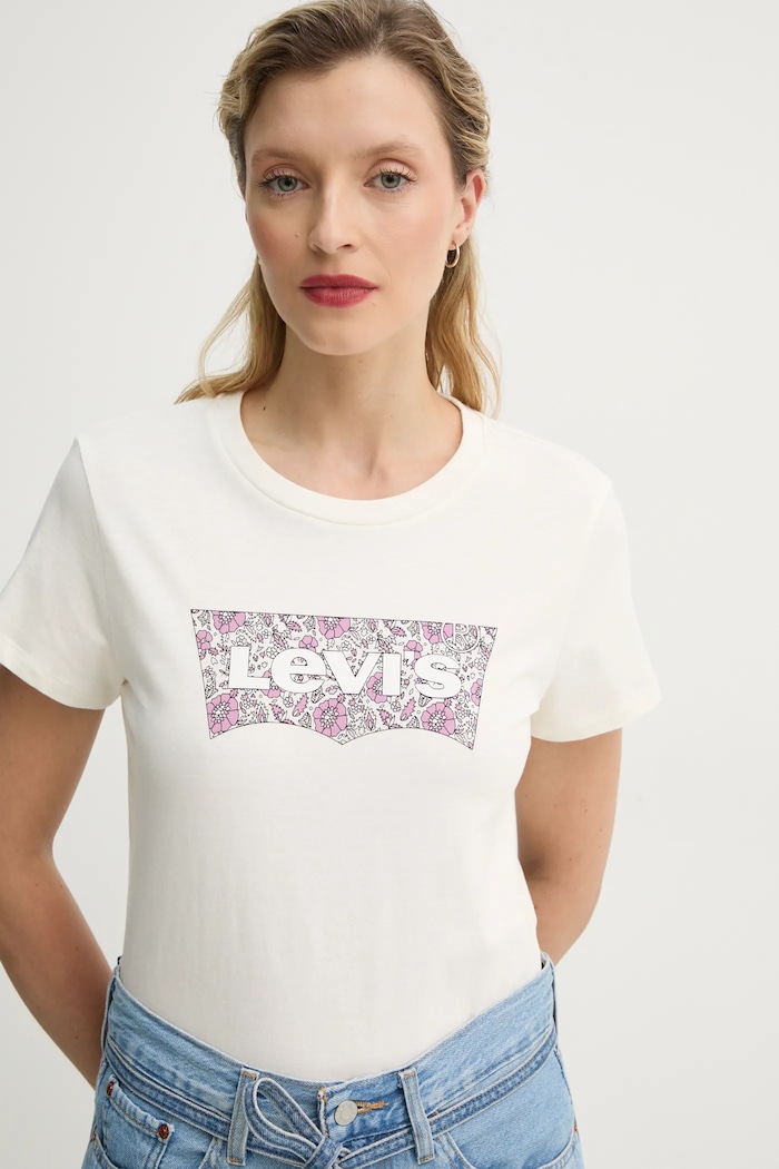 Bavlnené tričko Levi's THE PERFECT TEE béžová 17369.