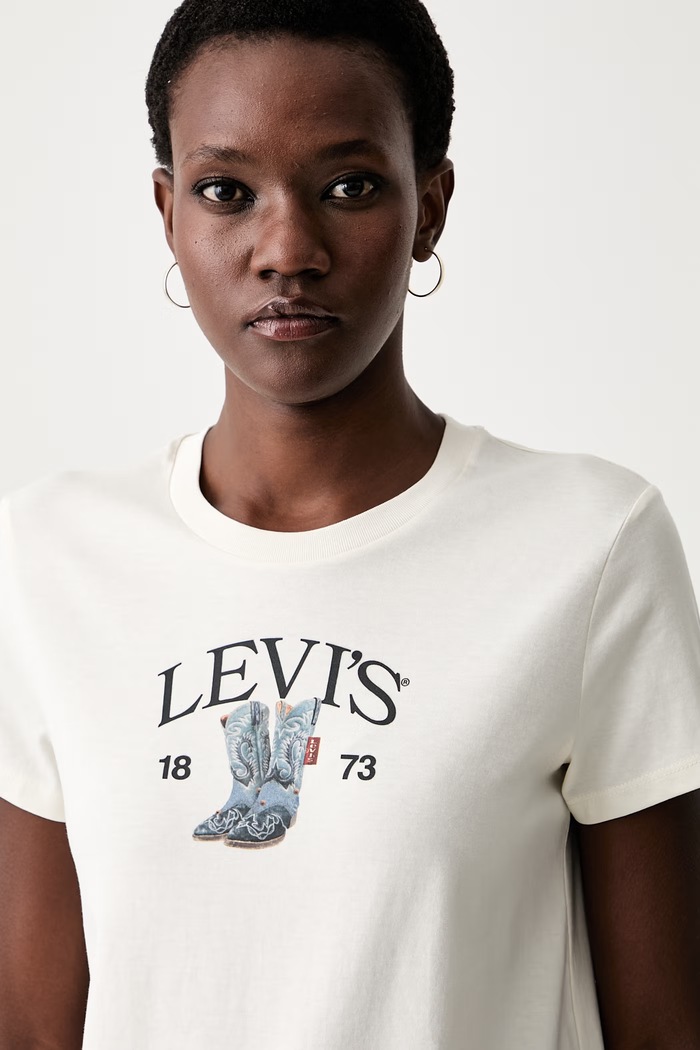 Levi's kratka majica ženska bombažna THE PERFECT bež 17369.