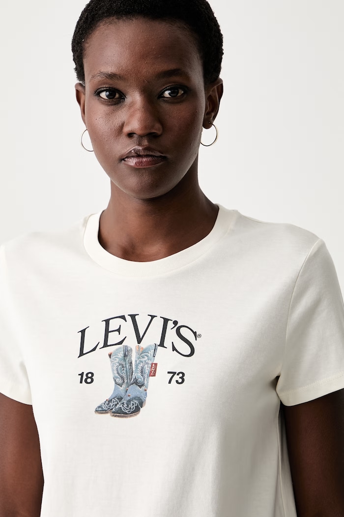 Levi's kratka majica ženska bombažna THE PERFECT bež 17369.