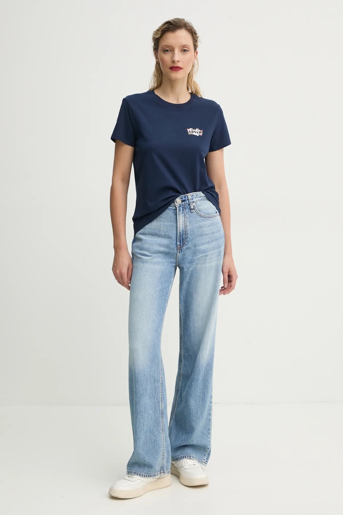 Bavlnené tričko Levi's THE PERFECT TEE 17369. tmavomodrá SS25