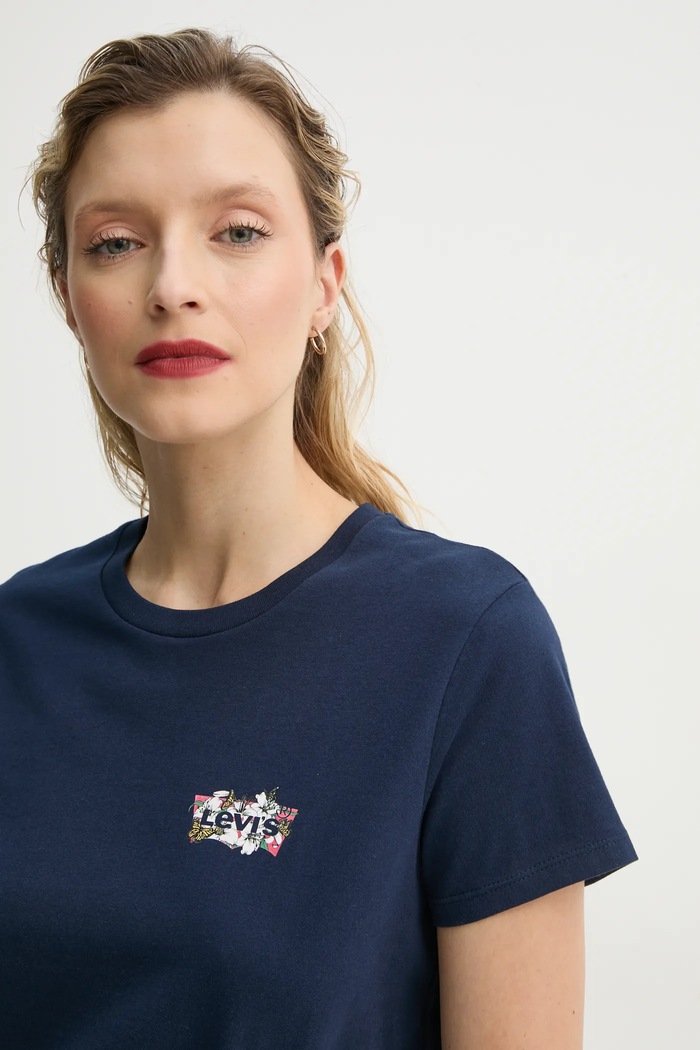 Bavlnené tričko Levi's THE PERFECT TEE tmavomodrá 17369.