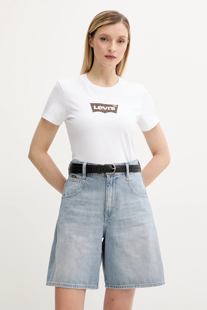 Bavlněné tričko Levi's LSE THE PERFECT TEE potisk bílá A2086