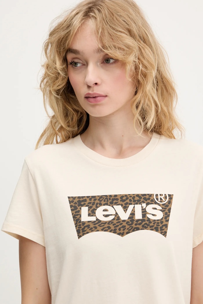 Oblečenie Bavlnené tričko Levi's LSE THE PERFECT TEE A2086 béžová
