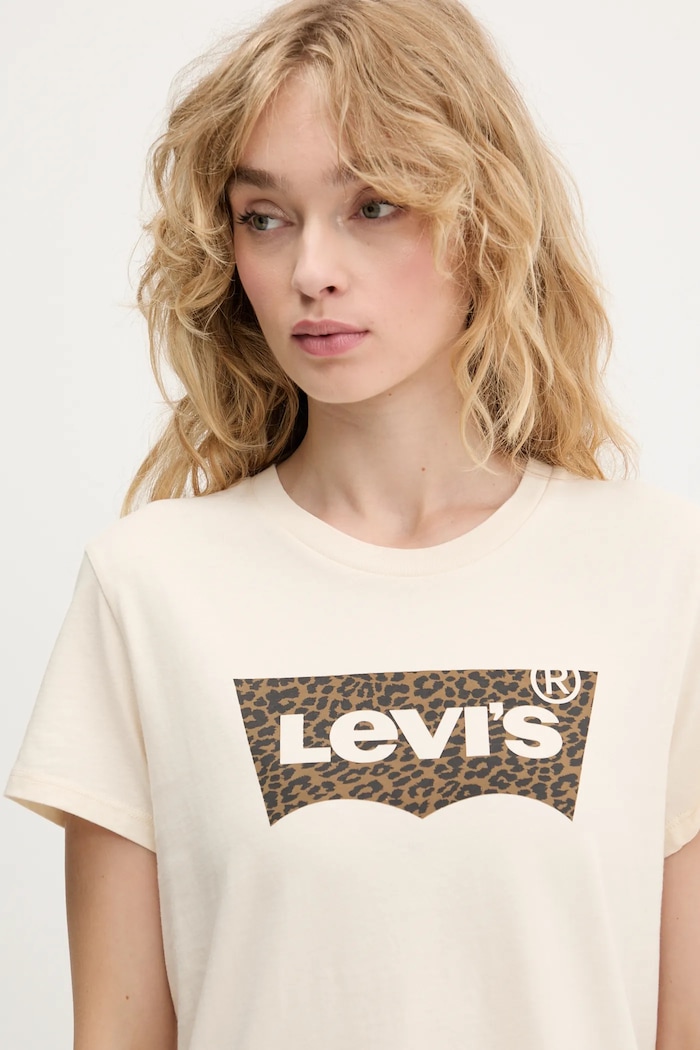 Oblečenie Bavlnené tričko Levi's LSE THE PERFECT TEE A2086 béžová