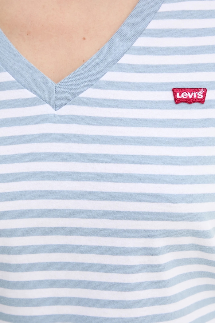 Levi's tricou din bumbac LSE_PERFECT VNECK A3170 albastru