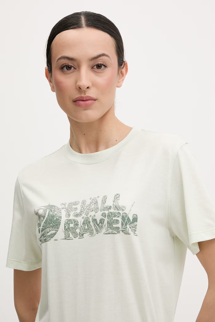 Fjallraven tricou pentru femei, cu bumbac Lush verde F14600165