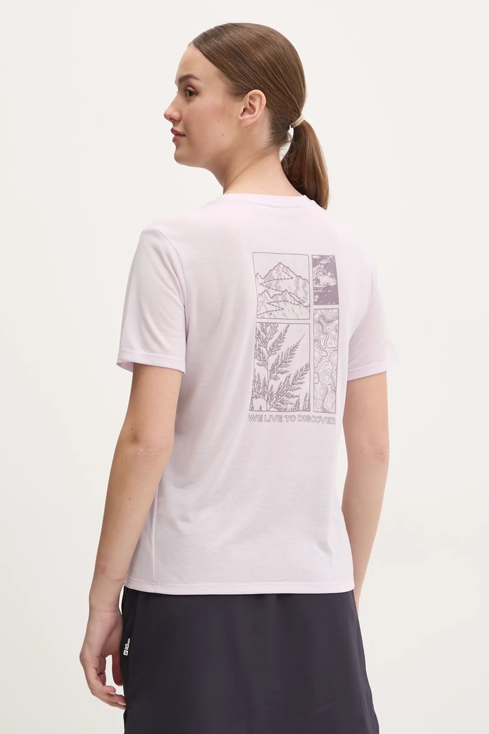 Jack Wolfskin t-shirt sportowy Vonnan Graphic A63953 fioletowy AW25
