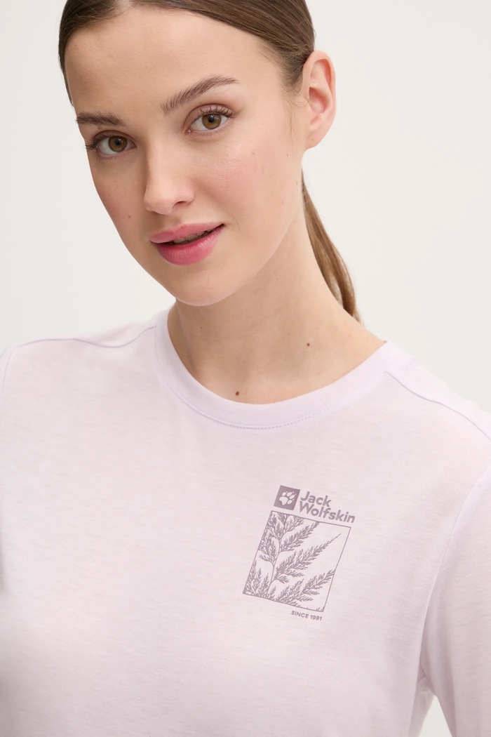 Jack Wolfskin t-shirt sportowy Vonnan Graphic fioletowy A63953